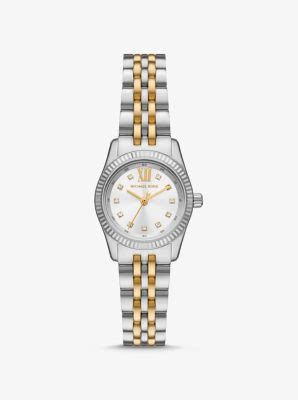 michael kors lexington 2 tone watch|lexington pavé gold tone watch.